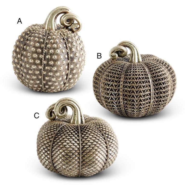 Antique Gold Textured Pumpkins