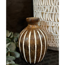 Load image into Gallery viewer, Striped Wood Vase
