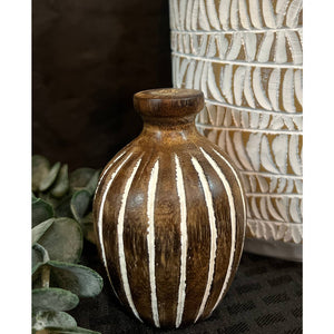 Mini Striped Wood Vase
