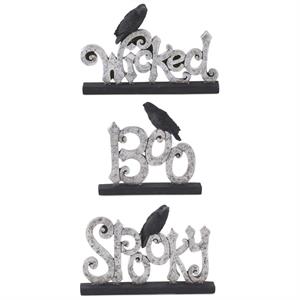 Silver Resin Cutouts w/Black Crow