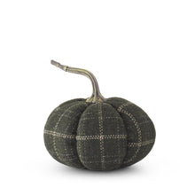 Load image into Gallery viewer, Green &amp; Tan Plaid Fabric Pumpkin
