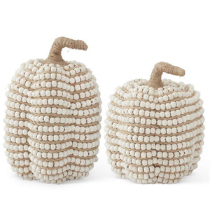 Cream Bead & Jute Striped Pumpkins