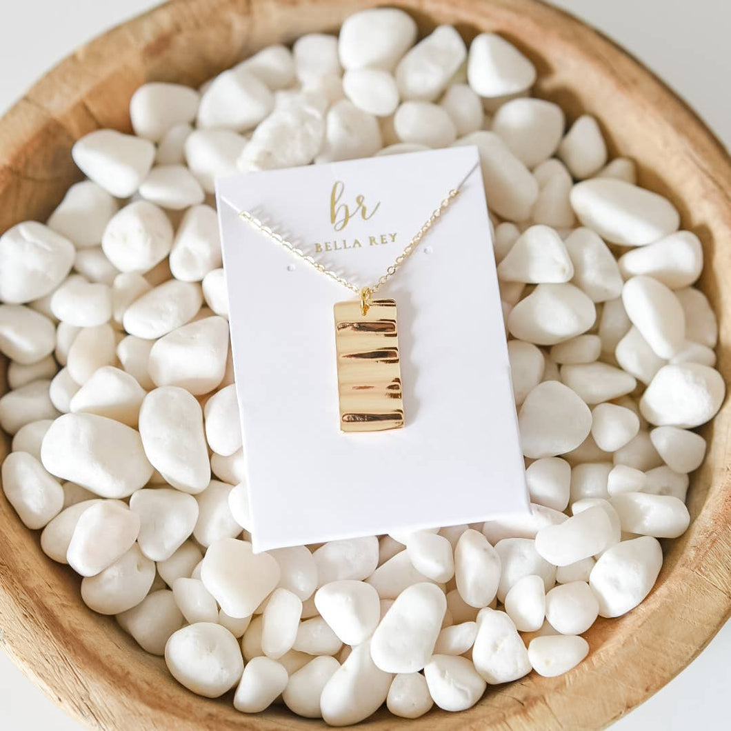Loryn Wavy Bar Charm Necklace
