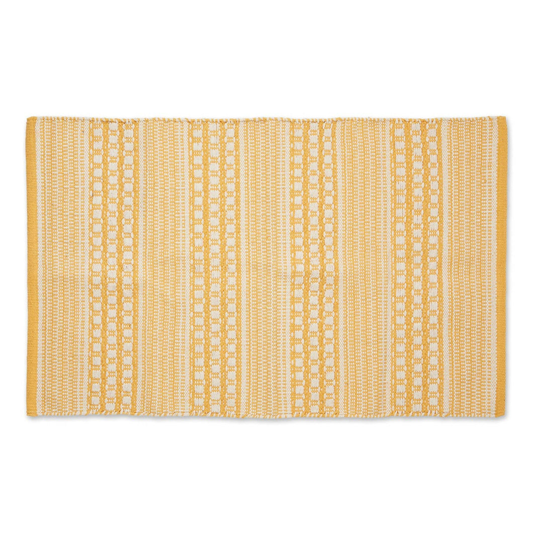 Honey Gold Dobby Stripe Hand-Loomed Rug