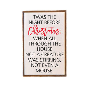 Twas The Night Before Christmas Sign