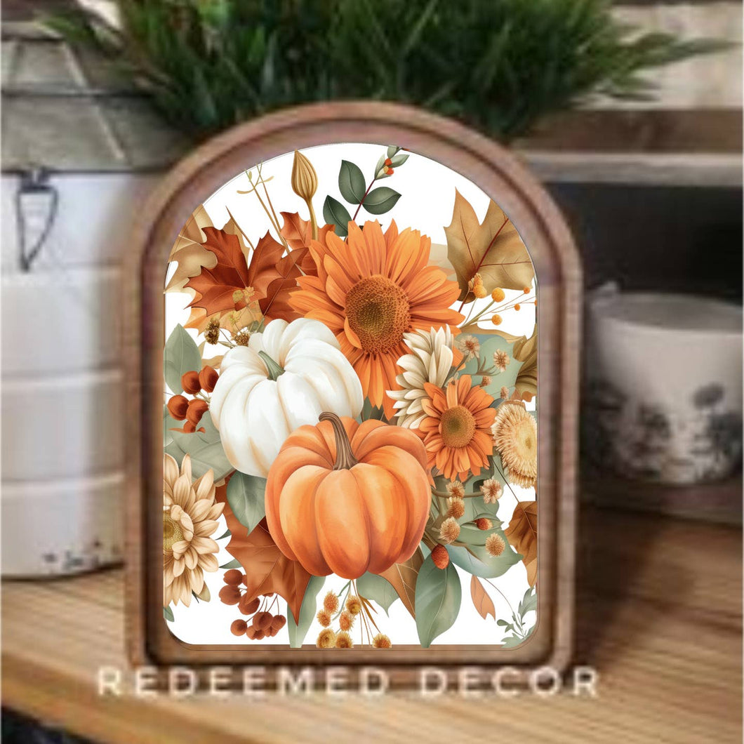 Arch Top Fall Bouquet Framed Art