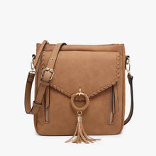 Load image into Gallery viewer, Layla Faux Suede Whipstitch Crossbody w/ Tassel
