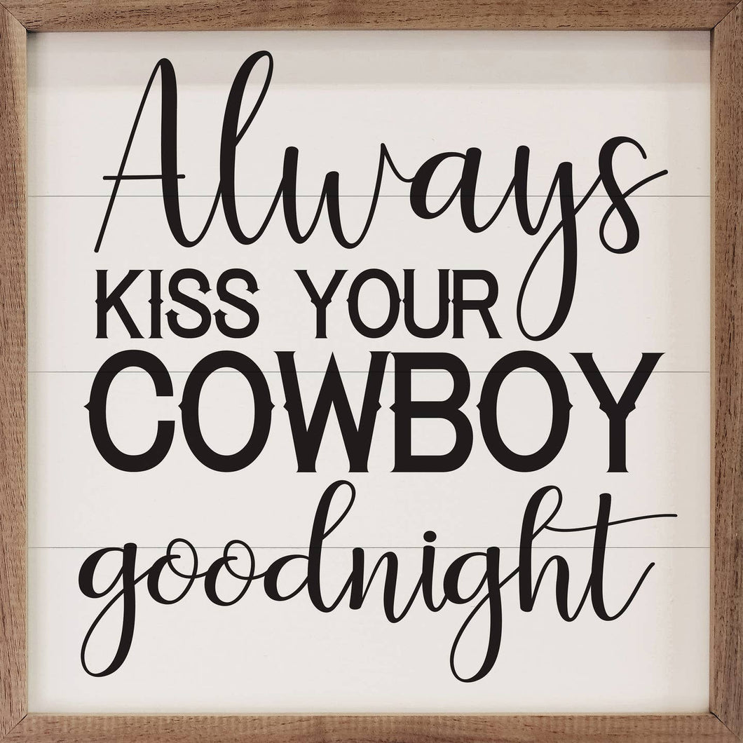 Kiss Your Cowboy Goodnight Wall Art