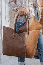 Load image into Gallery viewer, Stitch Trim Detail Shoulder/Tote Set Bag
