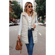 Load image into Gallery viewer, Faux Fur Strip Zipper Front Open Pockets Coat
