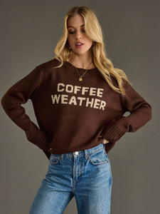 Dark Brown Coffee Weather Sweater