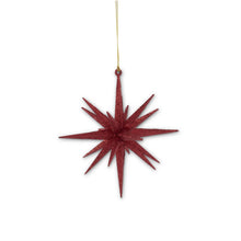 Load image into Gallery viewer, 8 Point Red Glitter Star Ornament
