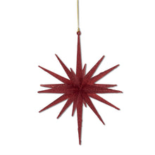 Load image into Gallery viewer, 8 Point Red Glitter Star Ornament
