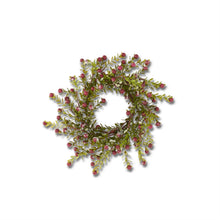 Load image into Gallery viewer, Glittered Snowy Berry Leaf Candle Ring
