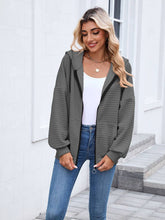 Load image into Gallery viewer, Quilted Zip-Up Hoodie Jacket
