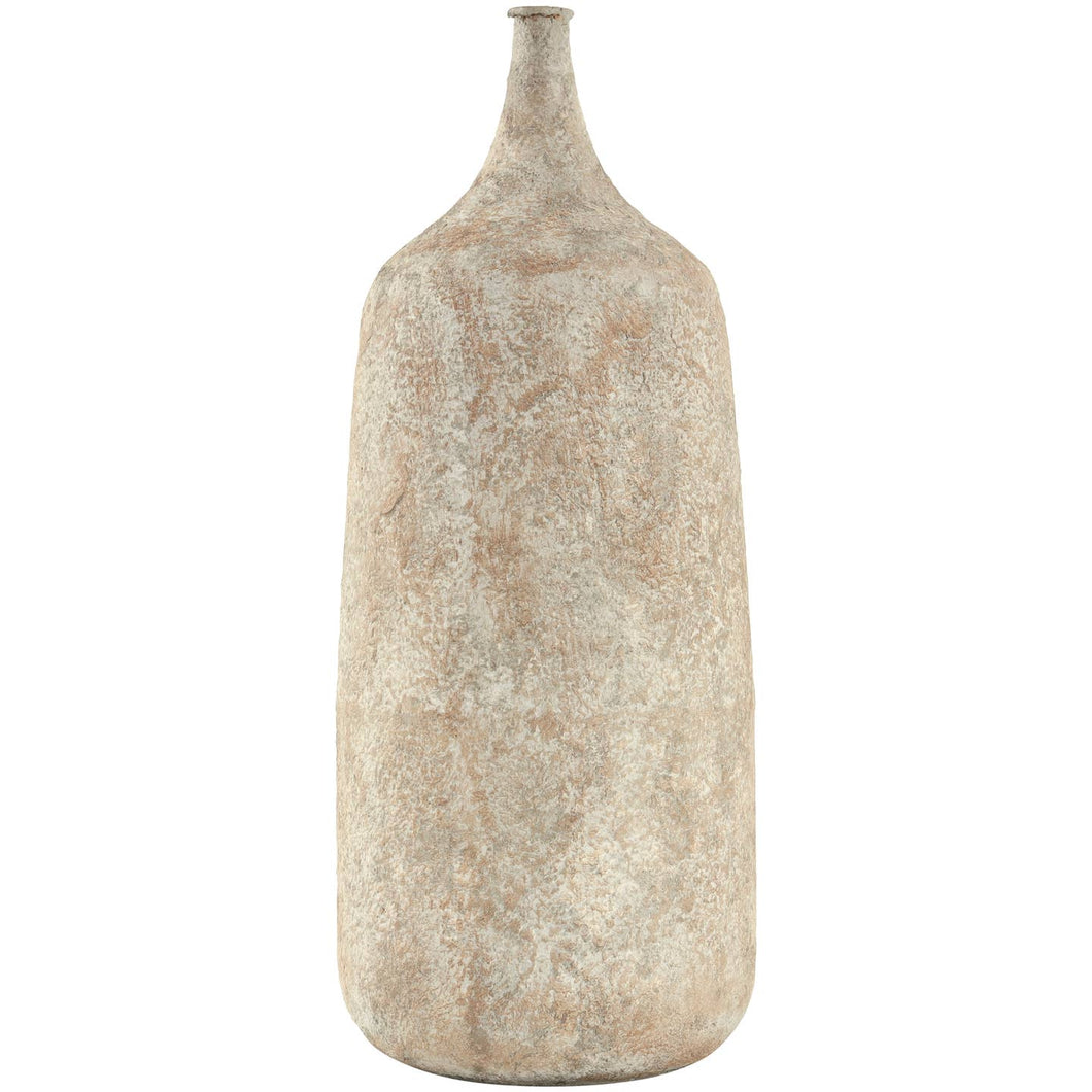 Rustic Beige Metal Vase