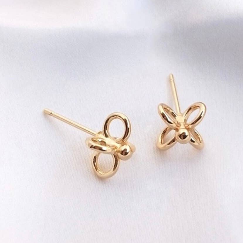 14k Gold Plated Stud Earrings- Dainty