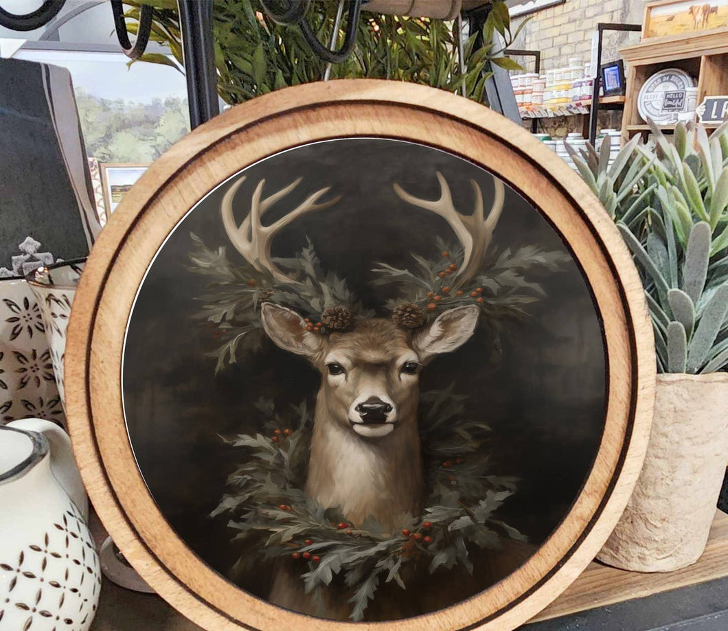 Round Wreath Deer Art