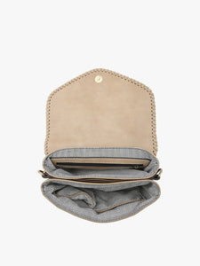 Sloane Flapover Crossbody w/ Whipstitch Trim