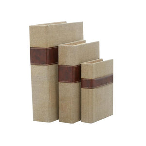 Light brown linen-textured Books