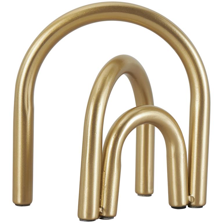 Gold Metal Geometric Overlapping Arch Decorative Sculpture