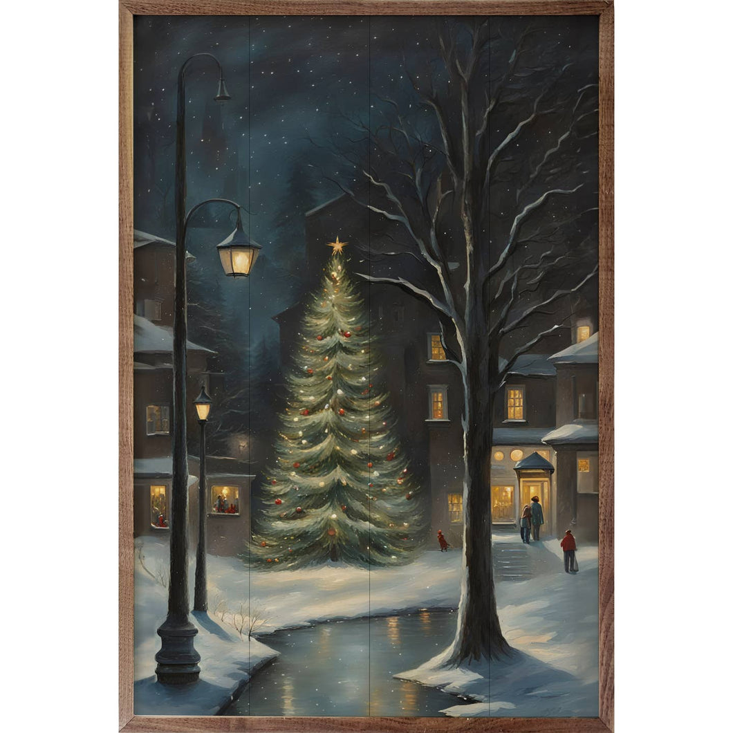 Christmas City Tree Wall Art