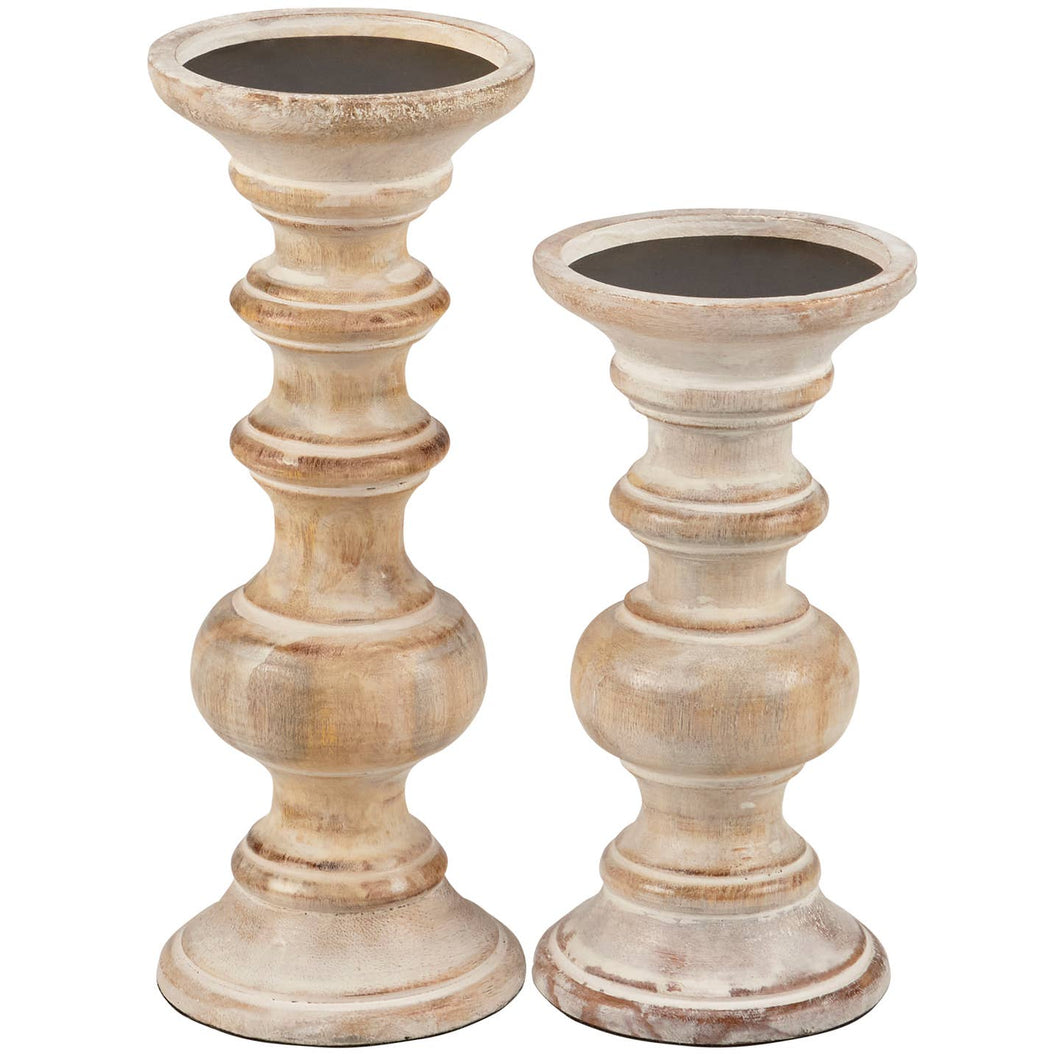 Whitewash Candle Holder