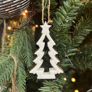 Hollow White Enamel Ornaments