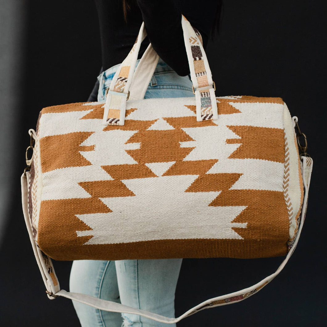 Camel & Cream Aztec Duffel