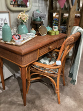 Load image into Gallery viewer, Rattan Brown One Drawer Desk with Matching Chair
