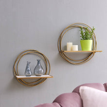 Load image into Gallery viewer, Golden Rings Floating Wall Shelves
