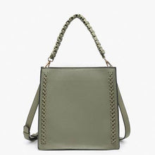 Load image into Gallery viewer, Esme Whipstitch Detail Tote w/ Braided Handle
