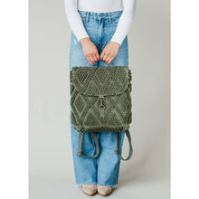 Load image into Gallery viewer, Forest Green Diamond Pattern Backpack
