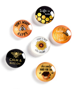 Glass Bee Magnets