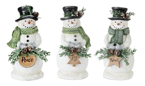 Snowmen Green Scarf