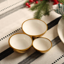 Load image into Gallery viewer, Gold White Cluster Bowls
