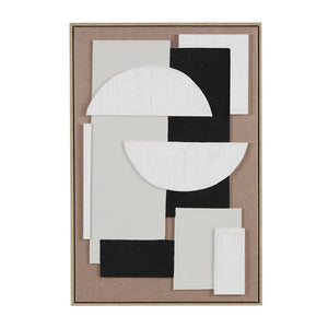 Brown Wooden Geometric Textured Wall Art
