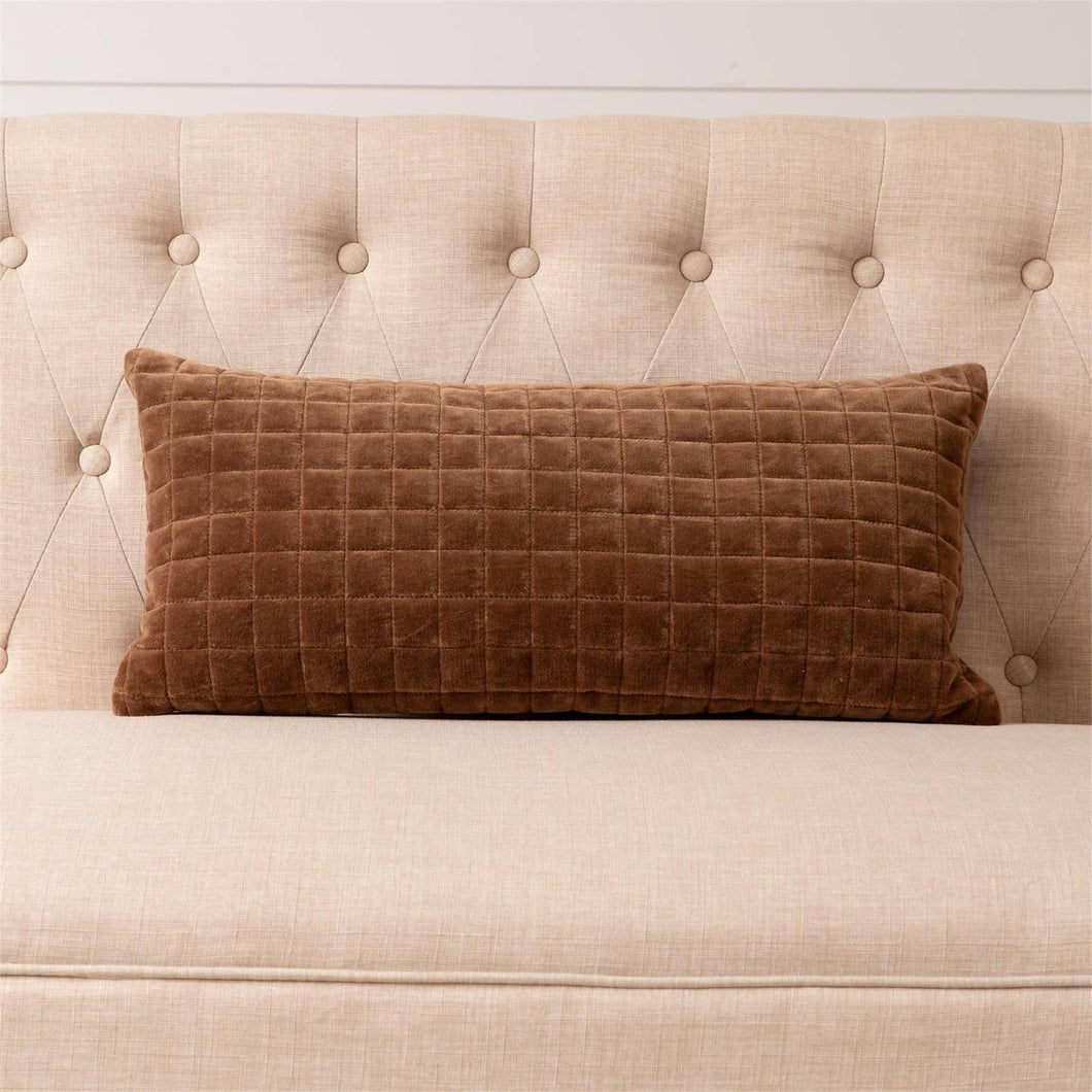 Quilted Velvet Lumbar Pillow