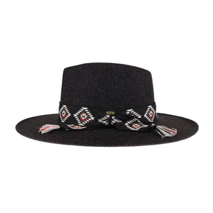 Aztec Trim Band Vegan Fabric C.C Panama Hat