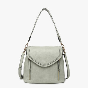 Lorelei Double Zip Whipstitch Trim Crossbody