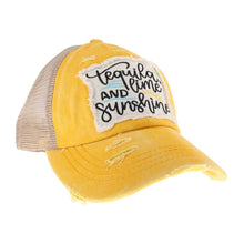 Load image into Gallery viewer, Embroidered Tequila Lime &amp; Sunshine Patch C.C High Pony Ball Cap

