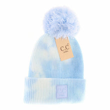 Load image into Gallery viewer, Kids Tie Dye Pom Hat
