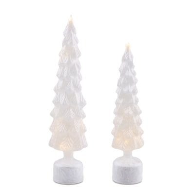 White Glass LED Tree