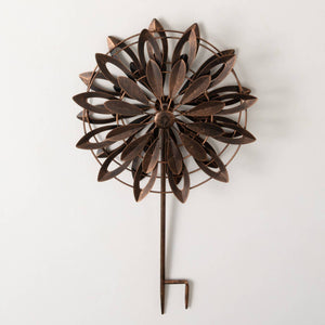 Spinning Metal Flower Stake
