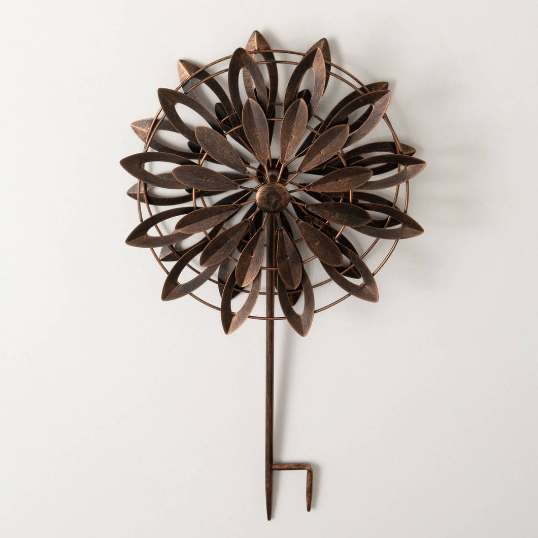 Spinning Metal Flower Stake
