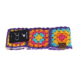 Fuzzy Lined Multi Color Crochet Headband