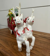 Load image into Gallery viewer, Plastic Santa Claus Sleigh and Reindeer
