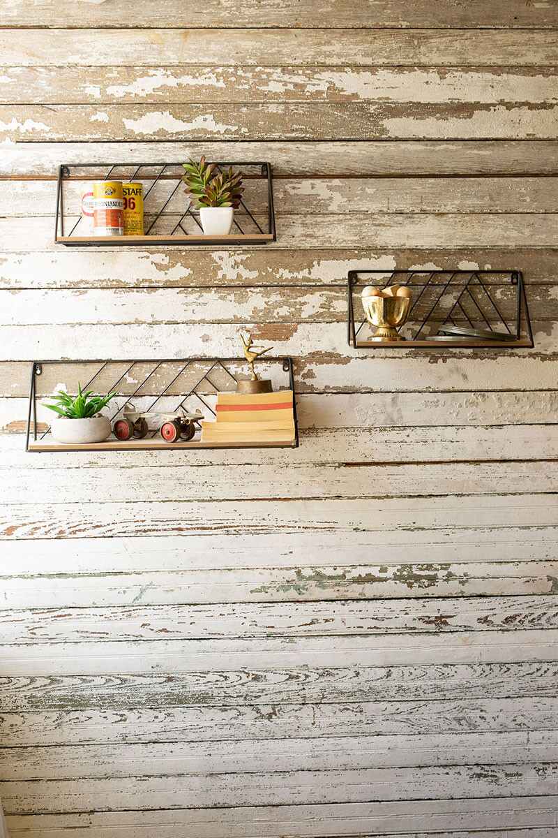 Wood & Metal Wall Shelves