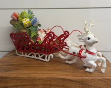Load image into Gallery viewer, Plastic Santa Claus Sleigh and Reindeer

