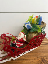 Load image into Gallery viewer, Plastic Santa Claus Sleigh and Reindeer
